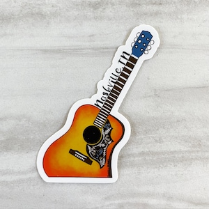 Nashville, TN Hummingbird Acoustic Guitar Sticker