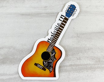 Adesivo de guitarra acústica colibri de Nashville, TN