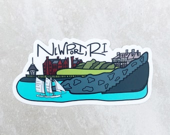 Cliff Walk Newport, RI Sticker