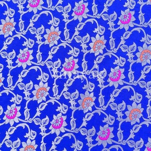 Pink Yellow Blue Green Indian Brocade 46" width by the yard, Banaras jacquard Brocade, DIY Craft sewing dress  lehenga fabric, backdrop,