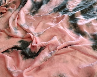 Tie Dye Shibori hand dyed viscose modal satin, dress making fabric, kaftans, sewing scarf fabric ,Bridesmaid/Photo shoots, fashion fabric