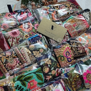2 "-3" 50 Stück Mix Lot Strass Perlen Faden verziert indische dekorative Borte Handarbeit Nähen Junk Journal Scrapbooking