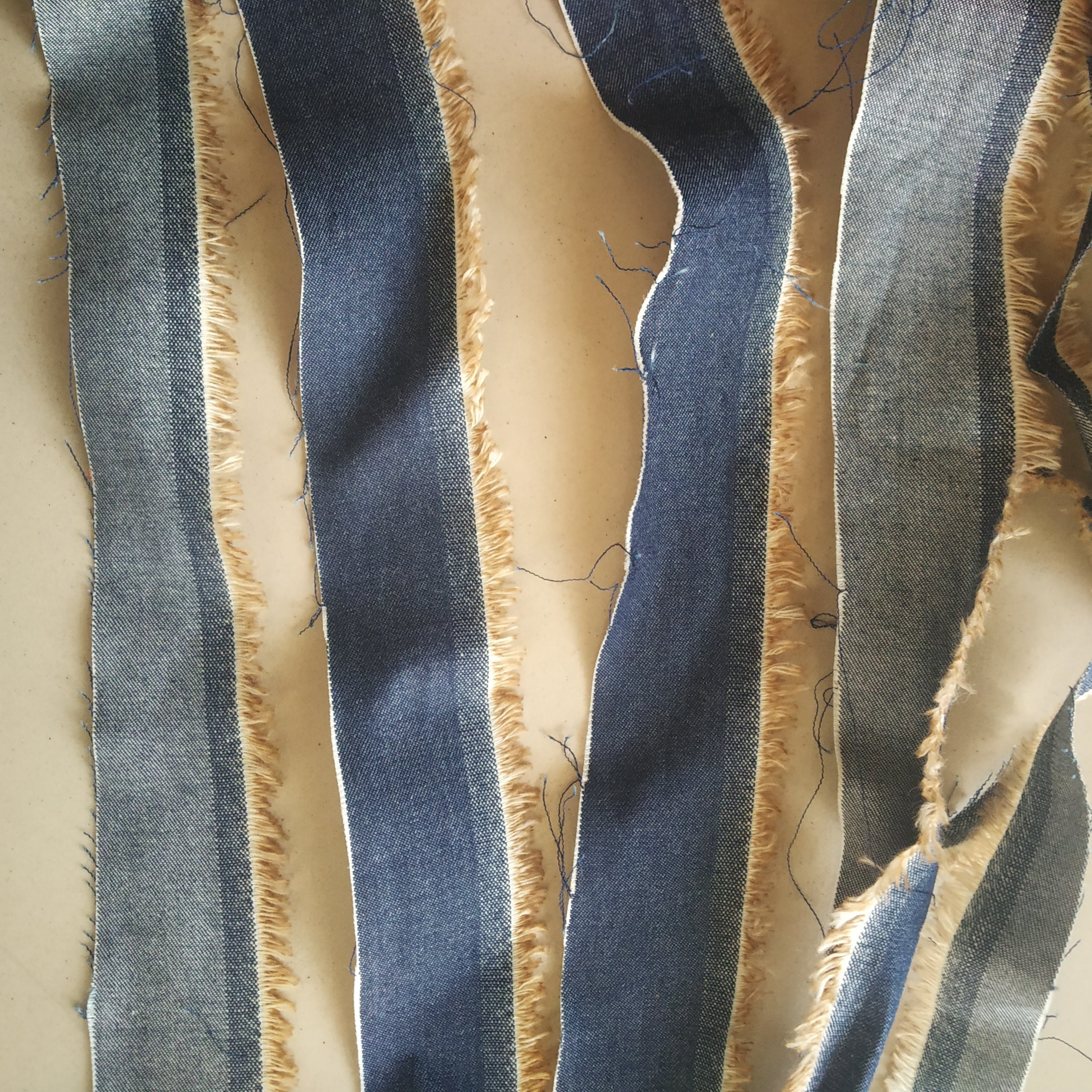 200g Denim ribbon strips denim fringe ribbon junk journal Etsy