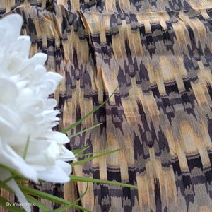 black brown viscose digital printed chinon silk fabric, kimono dress making fabric, kaftans sewing clothing ,fabric for fashion, Photo shoot