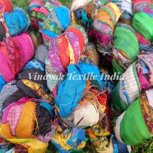 Nastro di seta mista stampato multicolore, seta sari assortita, riciclata, tessitura a maglia, fibre artistiche, bordo sfocato, confezioni regalo, nastro di seta mista