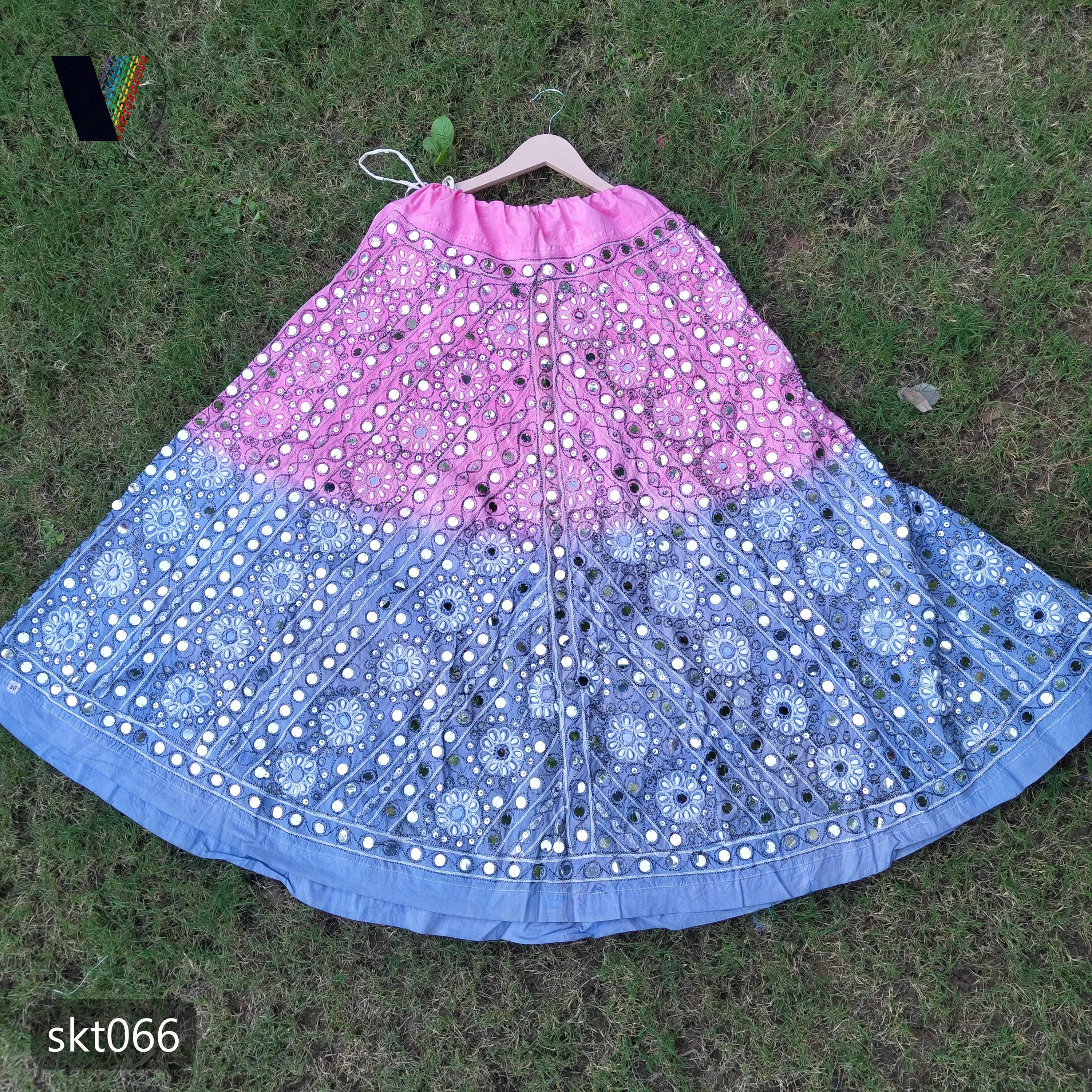 Vintage Cotton Embroidered Skirt Ghaghra, Indian Ethnic Wear, Old