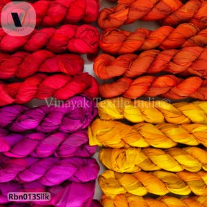 Ruban de soie sari de couleur unie par 100 g, ruban de couleurs vives, pour le journal indésirable, tissage, crochet, arts fibreux DIY, fabrication de bijoux