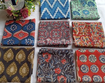 8 piece Mix pattern fat quarters block print cotton bundle lot, 21"x 18" Indian cotton bundle, Up-cycle fabric, home decor, quilting fabric
