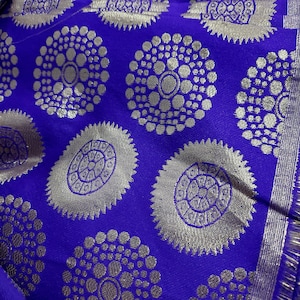 48" Brocade by the yard variety of colors, Indian jacquard brocade lehenga skirt dress fabric,Art silk  Interior decor fabric sewing craft