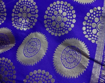 48" Brocade by the yard variety of colors, Indian jacquard brocade lehenga skirt dress fabric,Art silk  Interior decor fabric sewing craft
