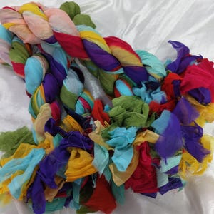 Rubans sari couleur arc-en-ciel 130 g 50 yards Assortiment de 7 bandes vibrantes de couleurs chakra,Fil pour travaux manuels,Tissage, tricot, arts textiles,Bijoux