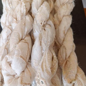 2,5 cm weißes besticktes Viskose-Seidenband, Sari-Band zum Weben, Stricken, Faserkunst, verziertes Schmuckband, handfärbbar