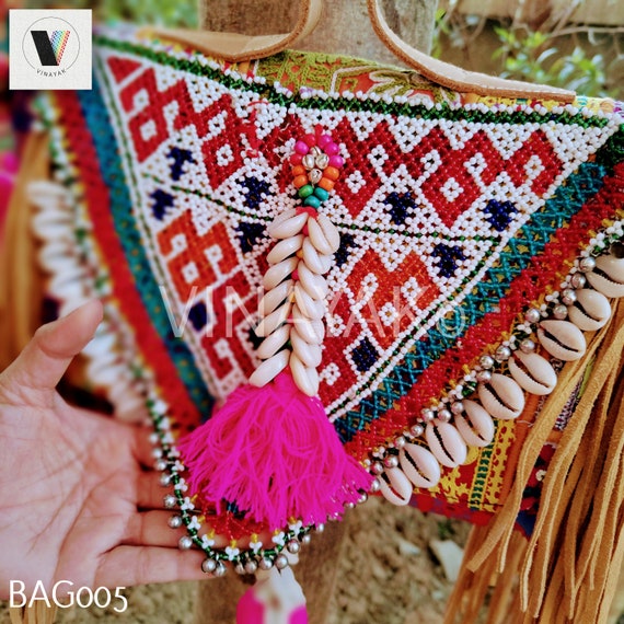 Indian Boho Banjara Bag Large Hippie Leather Bag Tribal 