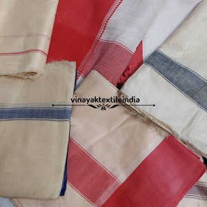 Assorted Recycled Hand loom pure cotton plain sari ivory off white dye able sari  up cycle sarong material traditional textile women cloth