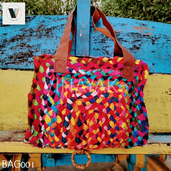 Multi Color Handcrafted Jute And Chindi Braided Bags at Best Price in New  Delhi | Gujral Fashion