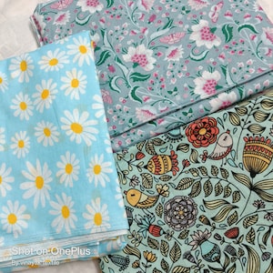 Cambric cotton floral printed fabric, Indian Quilt cotton fabric, sewing craft, soft lightweight cotton dress material, kimono fabric
