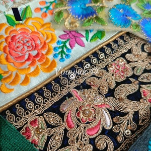5" de 25 piezas paquete lote de pedrería con cuentas remanente indio decorativo bordado adornos bolsa de agarre elaboración de costura Junk Journal scrap-booking
