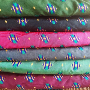 46&quot; width Indian brocade, Multicolor Brocade by yard, Art silk Brocade, Banarasi Brocade Fabric, cushion cover diy sewing, lehenga fabric