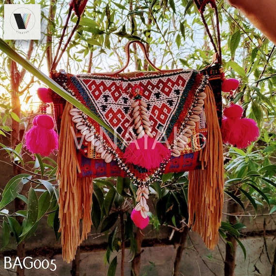 Indian Boho Banjara Bag Large Hippie Leather Bag Tribal 
