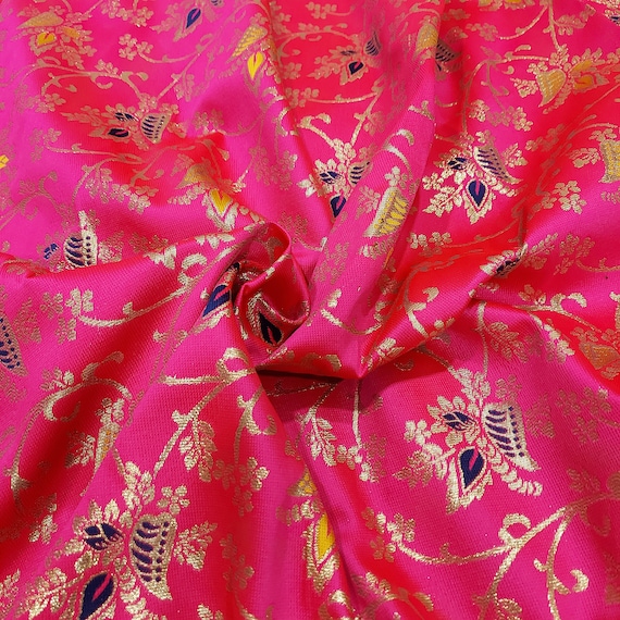 Hot pink top brocade skirt