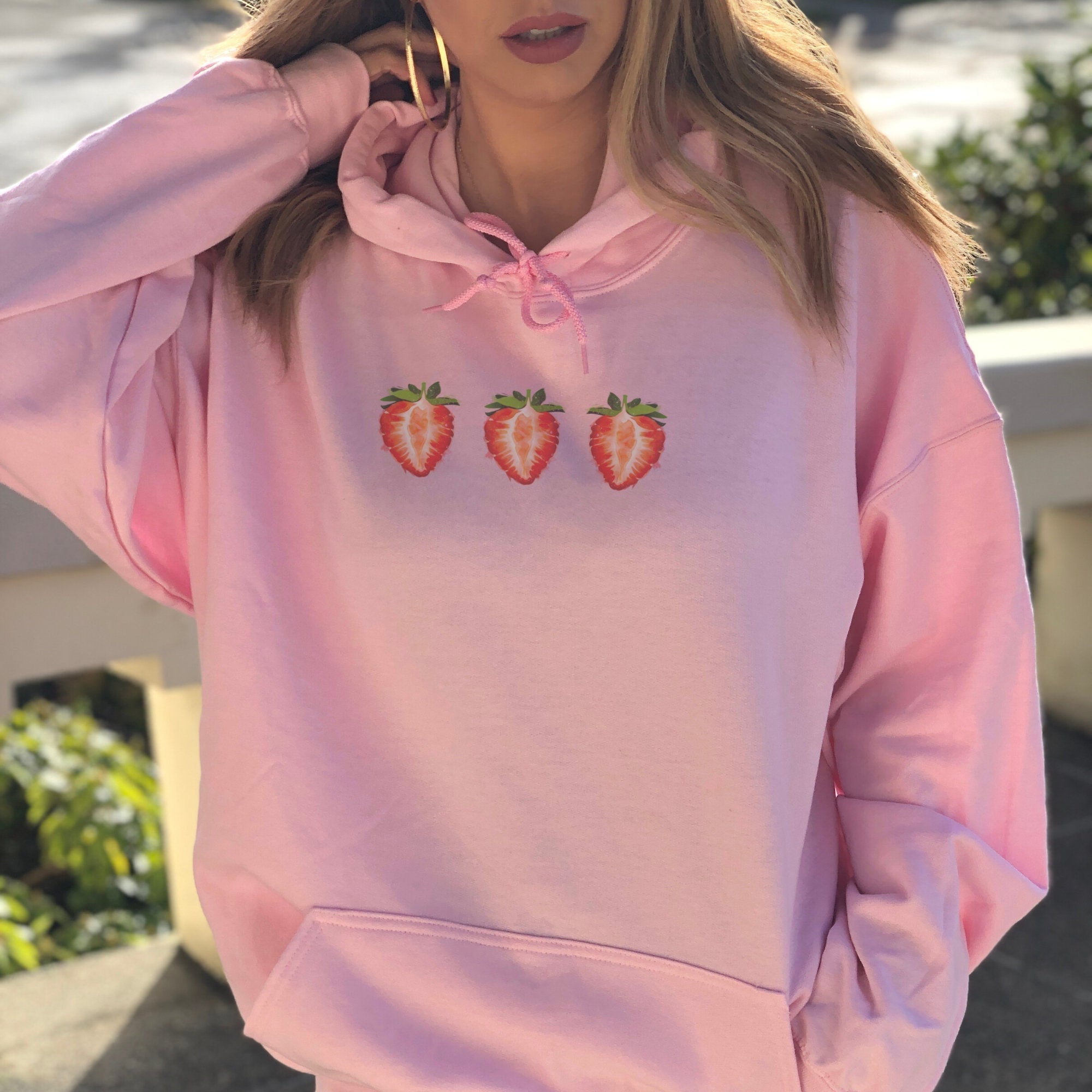Strawberry Sweater Strawberry Shirt Kawaii Hoodie Kawaii Etsy
