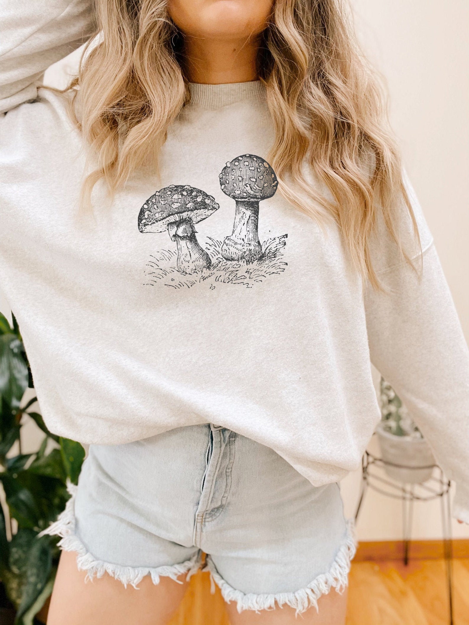 Mushroom Sweater Mushroom Hoodie Cottagecore Clothing Etsy