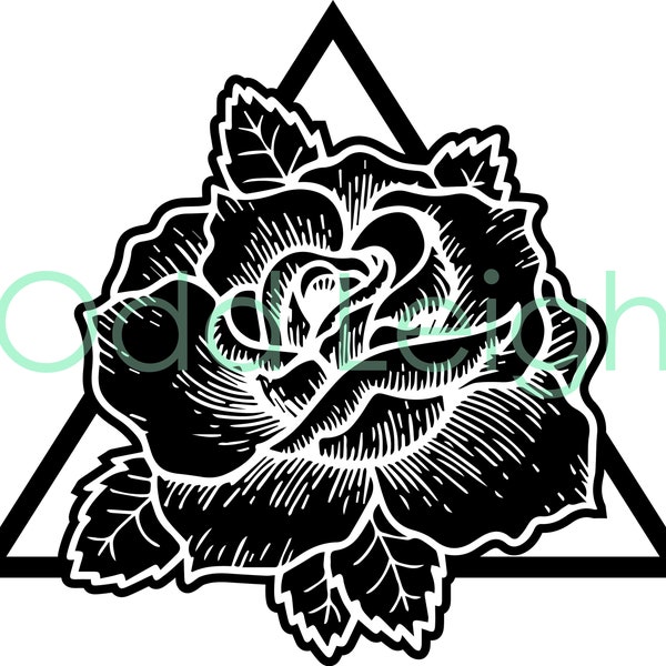 Rose Triangle 1 svg cut file Cricut