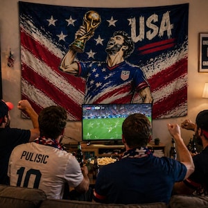 USA 2026 FIFA World Cup Flag Banner | Soccer Fan Gift | Stadium Cheer Banner | USMNT Supporter Wall Decor image 2