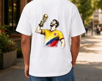 Camiseta Kolumbia Fútbol | Koszulka Pucharu Świata | Komfortowe kolory | Regalo Hincha Kolumbijczyk | Los Cafeteros | Koszulka kibica piłki nożnej, wykonana na zamówienie