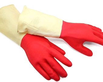 Red dishwashing gloves top