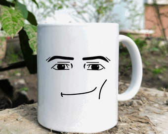 Roblox Man Face Mug. New Faces Happy Face, Girls Face, Roblox Fam 12 or 15  Ounces. Dishwasher Safe. Microwave Safe. 