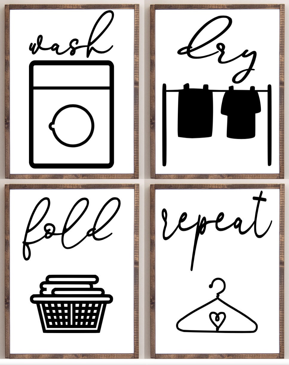 Laundry Room Printable PDF Bundle 10 Images Laundry Wall Art | Etsy