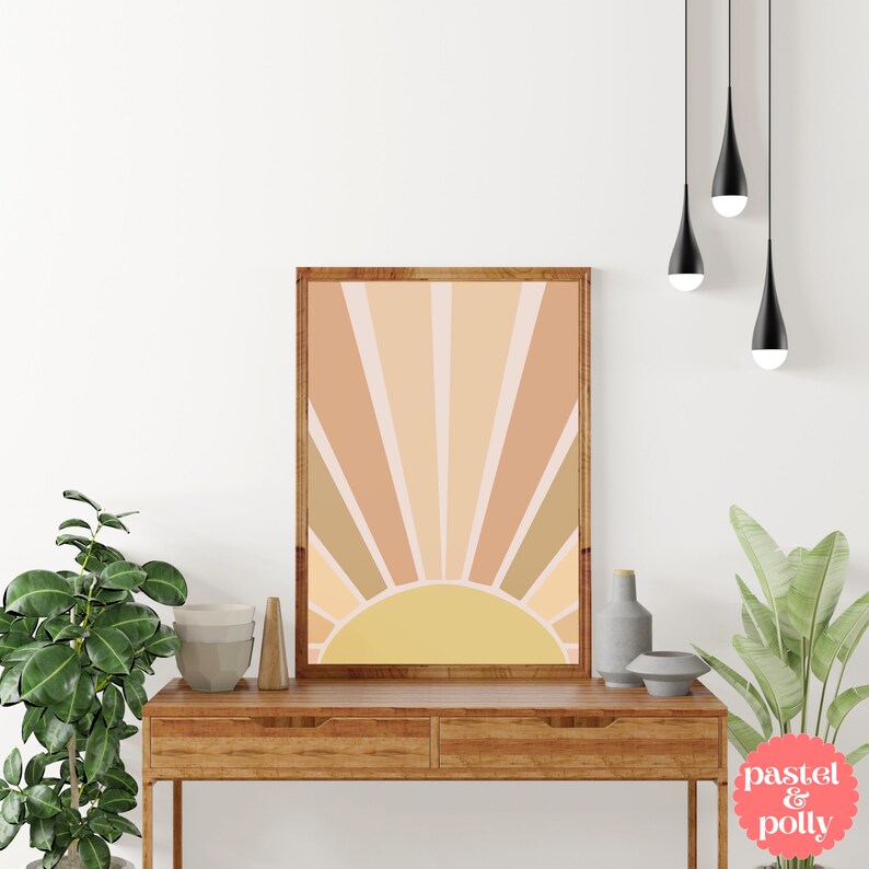Sun Wall Art Yellow Sun Wall Hanging Sun Wall Decor Retro Etsy