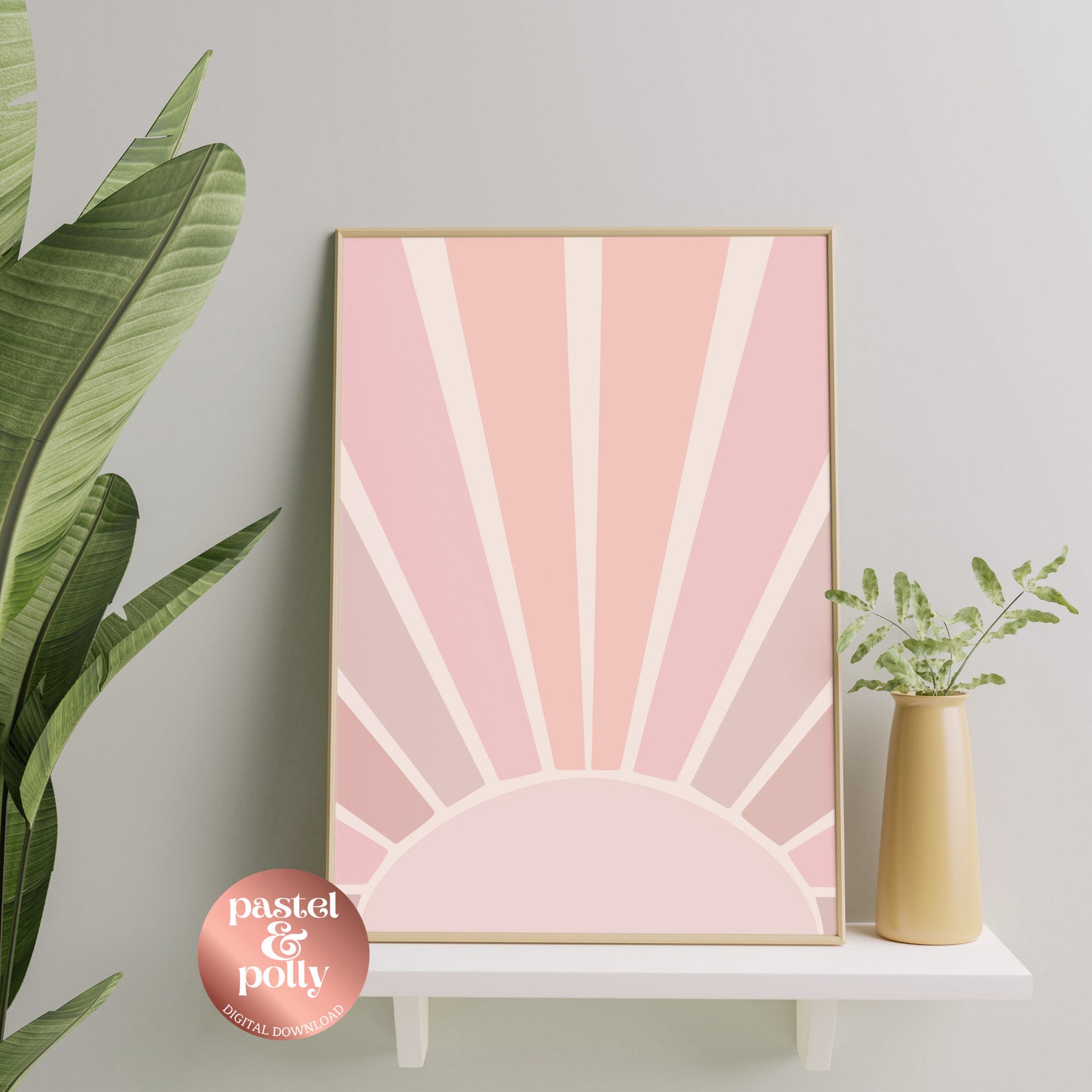 Sun Wall Art Pink Sun Wall Hanging Sun Wall Decor Retro Etsy