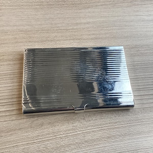 Porte-cartes vintage en argent sterling de style Art déco, 86,6 g