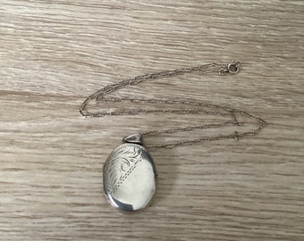 Vintage Kleine Oval Sterling Silber Medaillon