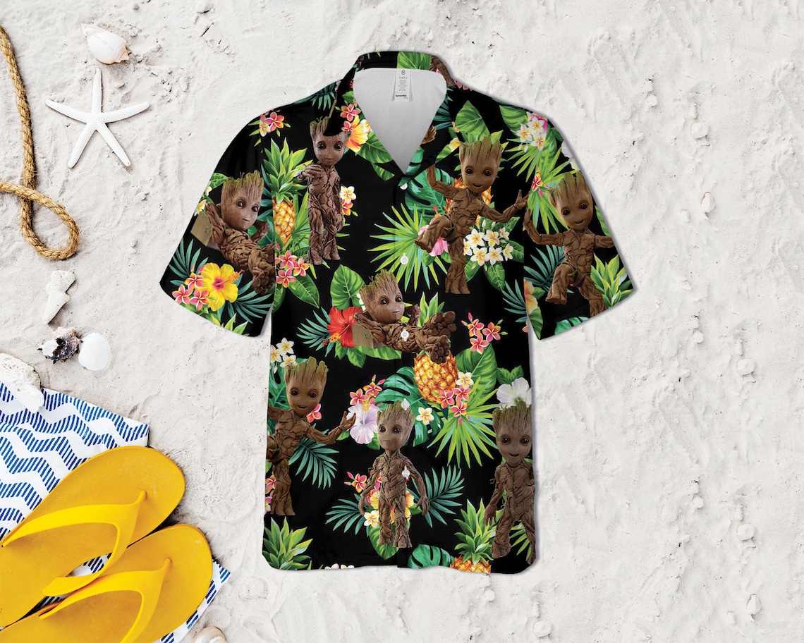 Baby Groot Hawaiian Shirt Marvel Groot Fans Gift Groot