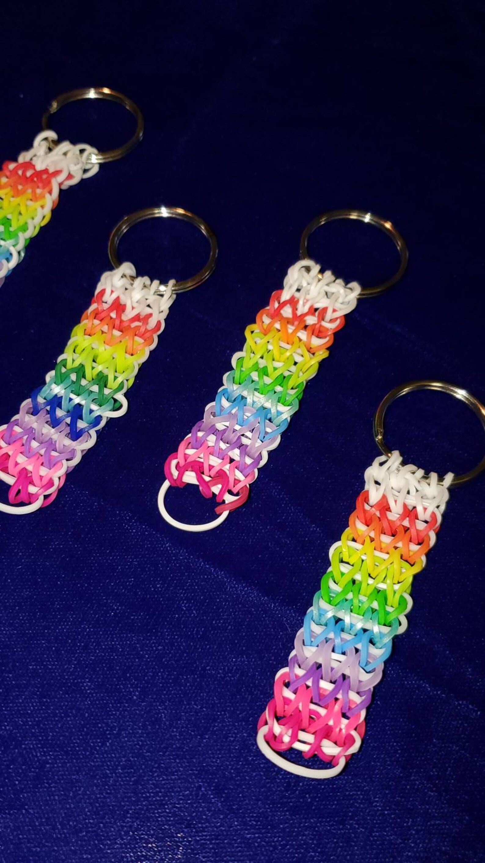 Loom Rainbow Keychains Etsy