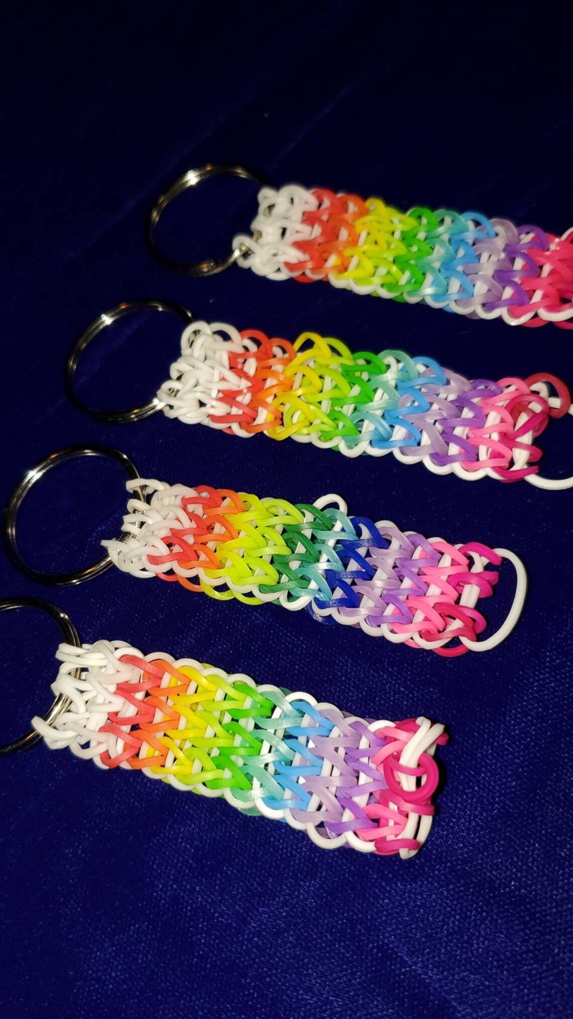 Loom Rainbow Keychains Etsy