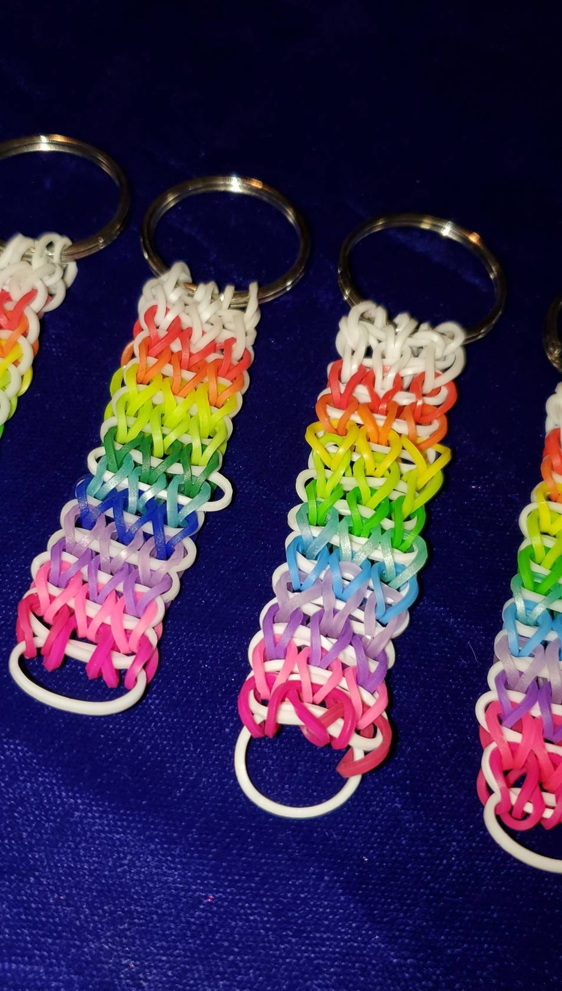 Loom Rainbow Keychains Etsy