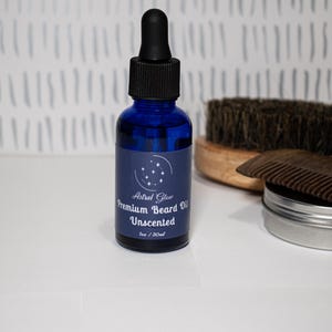 Astral Glow Premium All Natural Beard Oil - Unscented | Gifts for Him | Boyfriend | Husband | Beard Grooming | Beard Conditioner | Organic