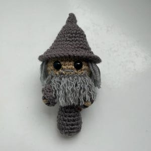 Grey Wizard Stormcrow Amigurumi Crocheted Doll