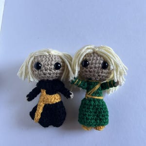 Dark and Light Power Couple Amigurumi Crocheted Dolls