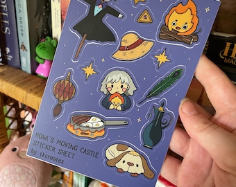 Howls moving castle inspired sticker sheet