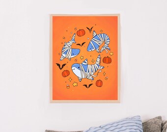 Mummy sharks letter size art print