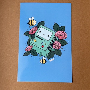 Adventure time BMO fan art mini print 4x6 inch