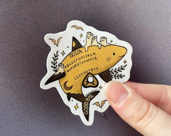 Ouija board shark spooky vinyl sticker