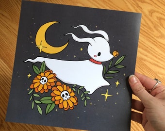 Zero inspired Ghost dog 8x8” art print glossy finish