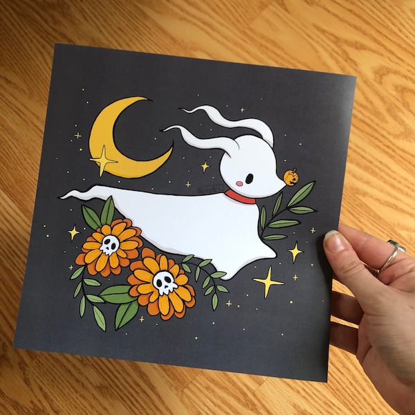 Zero inspired Ghost dog 8x8” art print glossy finish