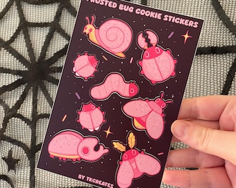 Frosted bug cookie sticker sheet 4x6” vinyl